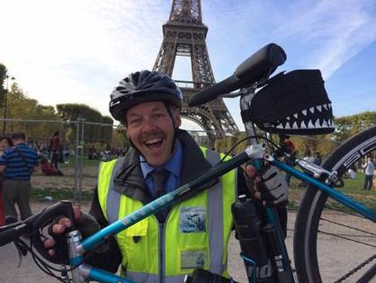 Carl Lomas MBE reaches the finish line in Paris
